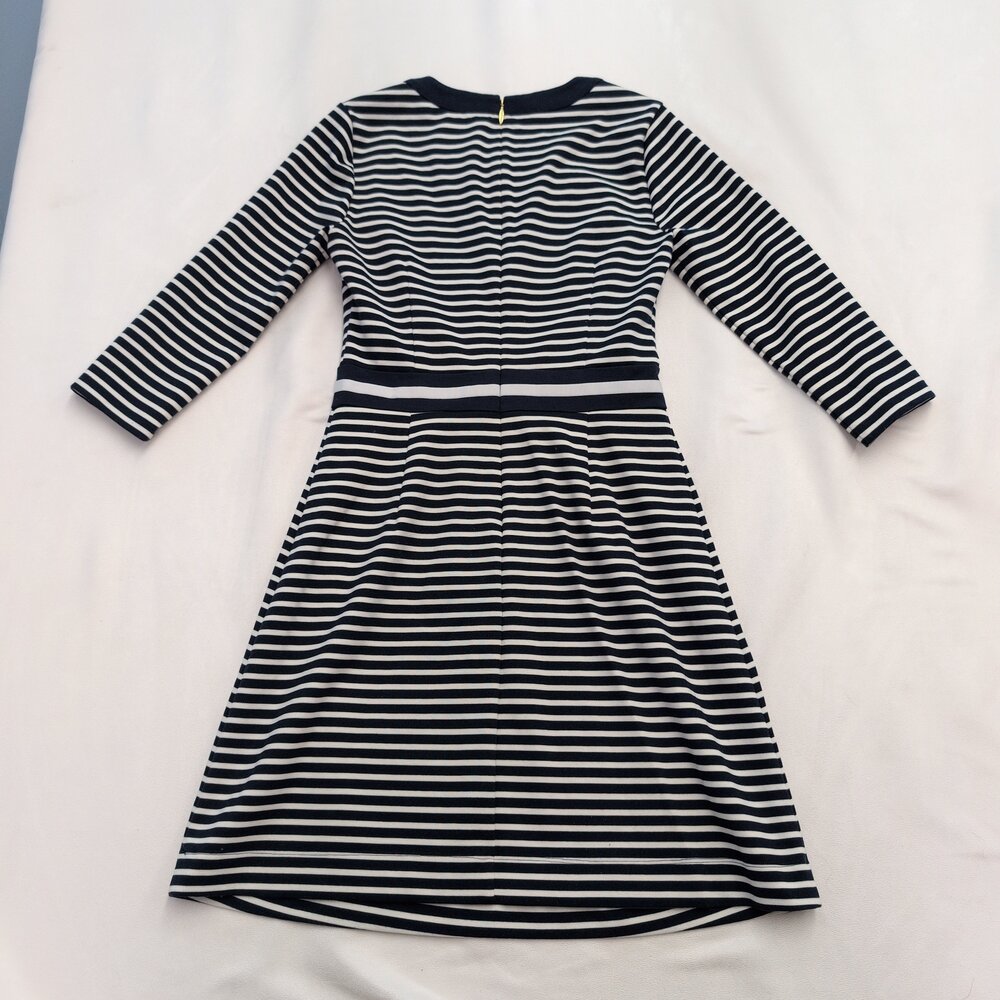 Draper James Navy White Striped Midi Dress Size XS - Picture 3 of 10